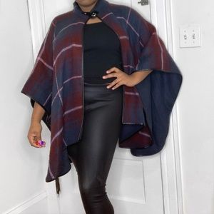 PLAID PONCHO